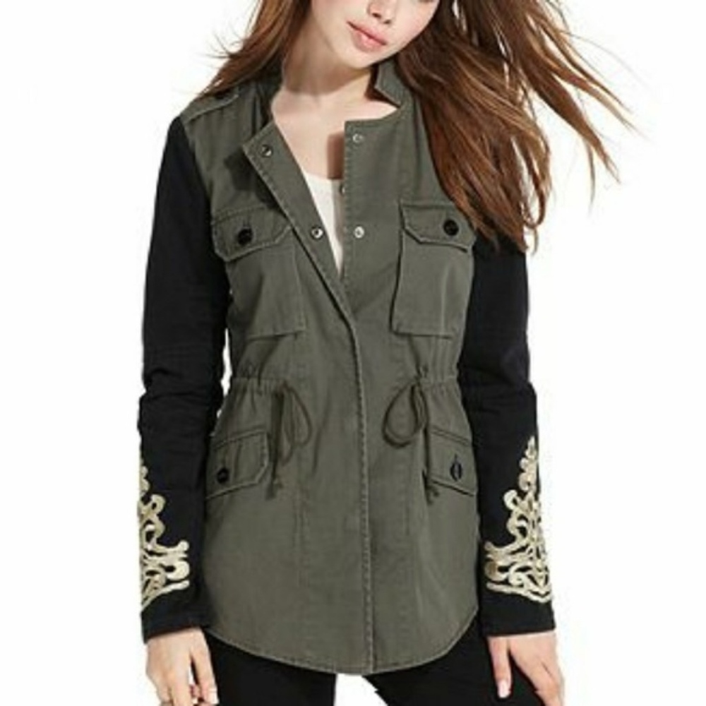 Sanctuary Gold Embroidered Military/Anorak Jacket